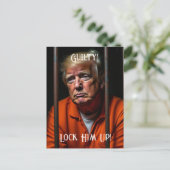 Schuldige Trump in de gevangenis sluit hem op Briefkaart (Staand voorkant)
