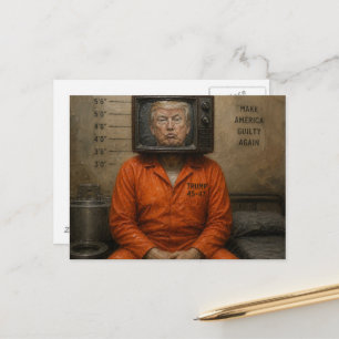 Schuldige Trump zit in de gevangenis Briefkaart