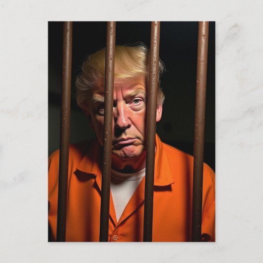 Schuldige Trump zit in gevangenis Rusty Bars Briefkaart (Voorkant)
