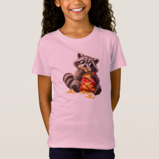 Schuldige wasbeer eet chips – Schattige grappige w T-shirt