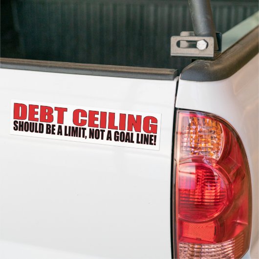 Schuldplafond Bumpersticker (Op Truck)