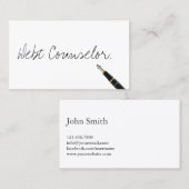 Schuldraadsman handgeschreven script visitekaartje (Voorkant / Achterkant)