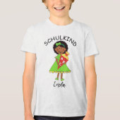 Schulkind - Mädchen mit Schultüte - grün 2 | Tri-Blend Shirt (Voorkant)