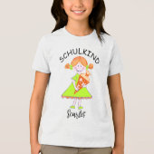Schulkind - Mädchen mit Schultüte - grün 3 | Tri-Blend Shirt (Voorkant)