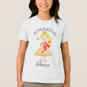 Schulkind - Mädchen mit Schultüte - orange 1 |  Tri-Blend Shirt (Voorkant)