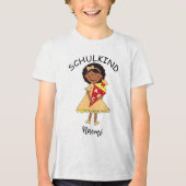 Schulkind - Mädchen mit Schultüte - orange 2 | Tri-Blend Shirt (Voorkant)