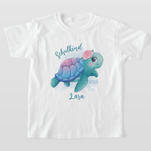 Schulkind - Schildkröte - Aquarell-Design |  T-shirt (Laagn)
