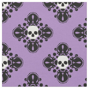 Schull Halloween damask op paars Stof