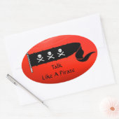 SCHULLEN EN GEKROOSTE BOTTEN RODE ZWARTE VLAG OVALE STICKER (Envelop)