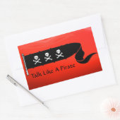 SCHULLEN EN GEKROOSTE BOTTEN RODE ZWARTE VLAG RECHTHOEKIGE STICKER (Envelop)