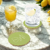 Schulpte Modern Green Perfect Pear Vrijgezellenfee Kartonnen Onderzetters