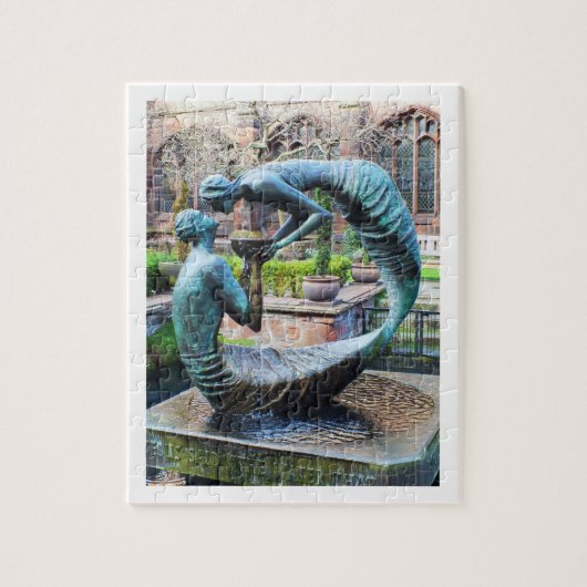 Schulptuur van water voor leven legpuzzel (Verticaal)