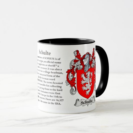 Schulte Family Coat of Arms Mok (Voorkant rechts)