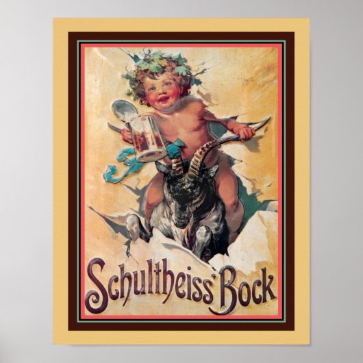  Schultheiss Bock Beer Ad Poster (Voorkant)