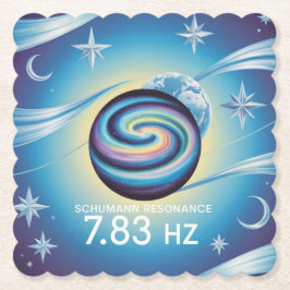 Schumann Resonantie Hemelsblauwe Gekartelde Set Kartonnen Onderzetters