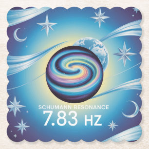 Schumann Resonantie Hemelsblauwe Gekartelde Set Kartonnen Onderzetters