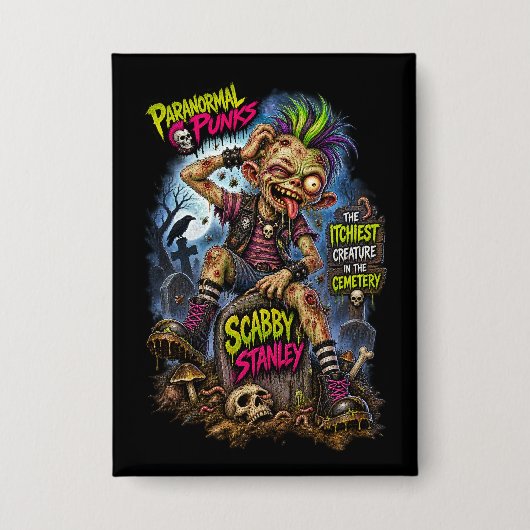 Schurftige Stanley – Paranormale Punks Button (Voorkant)