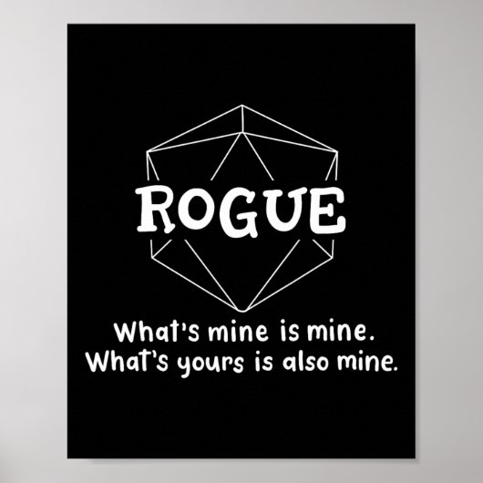 Schurk Grappig Karakter Grap Rollenspellen Rpg G Poster (Voorkant)