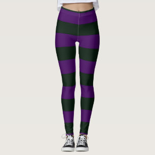 Schurk Heks Vibes Halloween Strepen Diep Paars Leggings