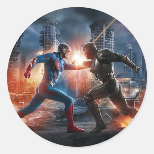 Schurk vs. Hero Sticker (Voorkant)