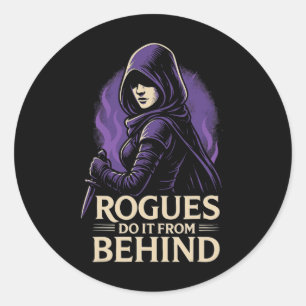 Schurken Doen Het Van Achteren Grappig Rpg Tafelbl Ronde Sticker