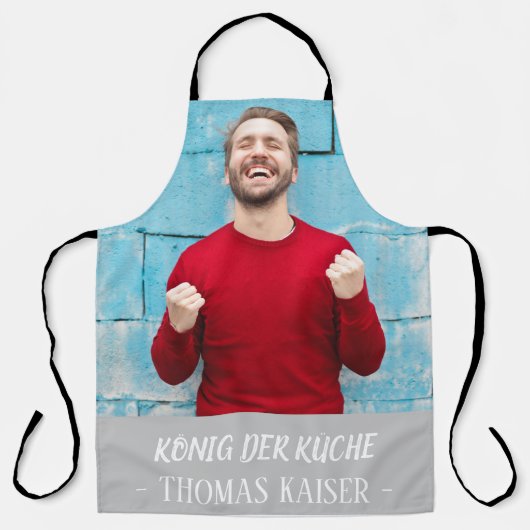 Schürze mit eigenem Namen und Foto gestalten Schort (Voorkant)