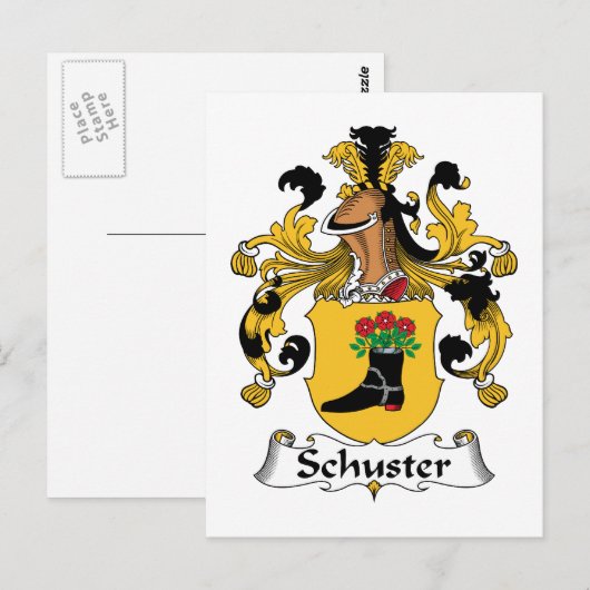 Schuster Family Crest Briefkaart (Voorkant / Achterkant)