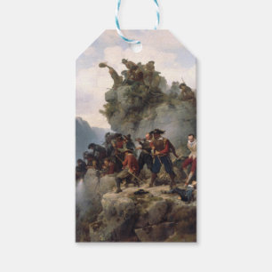 Schutters verdedigen een bergpas (Karl Lessing) Cadeaulabel