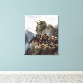 Schutters verdedigen een bergpas (Karl Lessing) Canvas Afdruk (Insitu (Houten vloer))