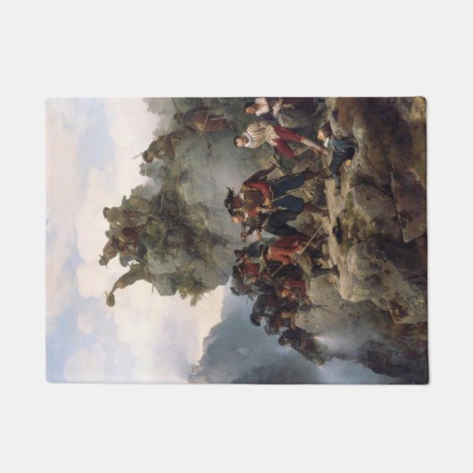 Schutters verdedigen een bergpas (Karl Lessing) Deurmat (Voorkant)