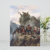 Schutters verdedigen een bergpas (Karl Lessing) Kaart (Staand voorkant)