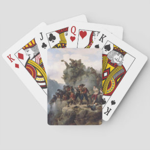 Schutters verdedigen een bergpas (Karl Lessing) Pokerkaarten