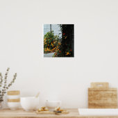Schutting Bloemen Poster (Keuken)