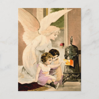 Schutzengel, Kinder und Feuer Briefkaart