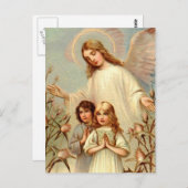 Schutzengel und Betende Kinder und Distel Briefkaart (Voorkant / Achterkant)