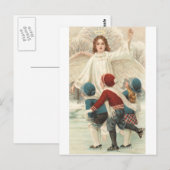 Schutzengel und Eislauf Schlittschuh Briefkaart (Voorkant / Achterkant)