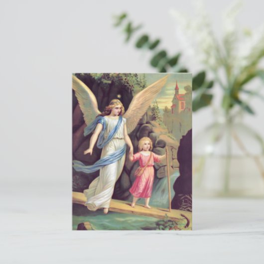 Schutzengel und Mädchen Briefkaart (Staand voorkant)