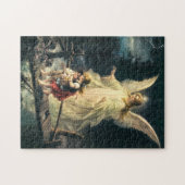 Schutzengel und zwei Kinder auf Brücke Legpuzzel (Horizontaal)