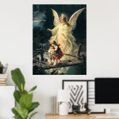 Schutzengel und zwei Kinder auf Brücke Poster (Thuiskantoor)