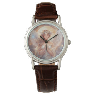 Schutzengel,  wasserfarben pastell Gemälde Horloge