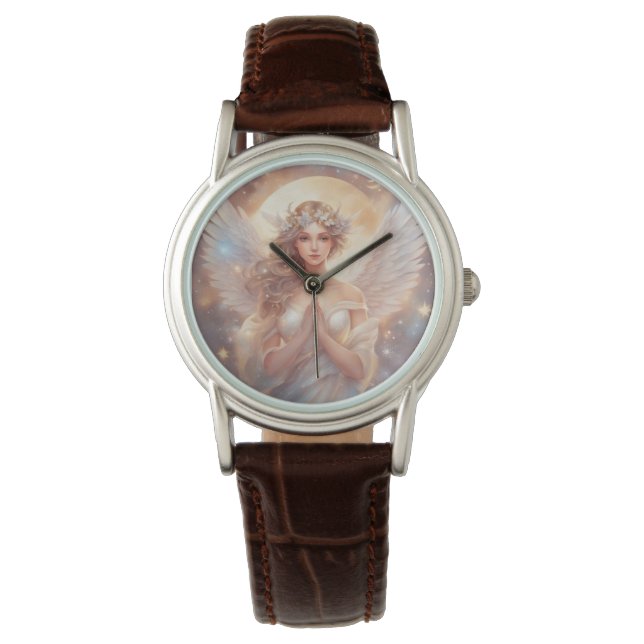 Schutzengel,  wasserfarben pastell Gemälde Horloge (Voorkant)