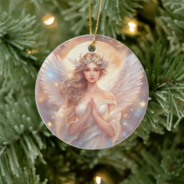 Schutzengel,  wasserfarben pastell Gemälde Keramisch Ornament