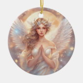 Schutzengel, wasserfarben pastell Gemälde Keramisch Ornament (Voorkant)