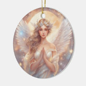 Schutzengel, wasserfarben pastell Gemälde Keramisch Ornament (Links)