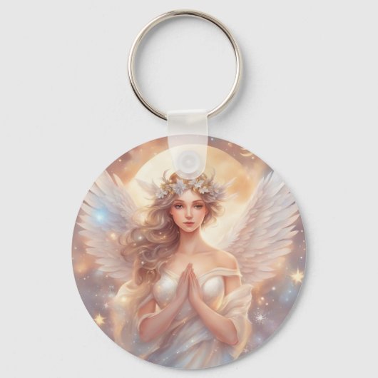 Schutzengel, wasserfarben pastell Gemälde Sleutelhanger (Voorkant)