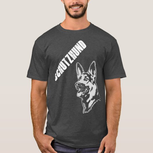 Schutzhund Protection dog in German Dog Training T-shirt (Voorkant)