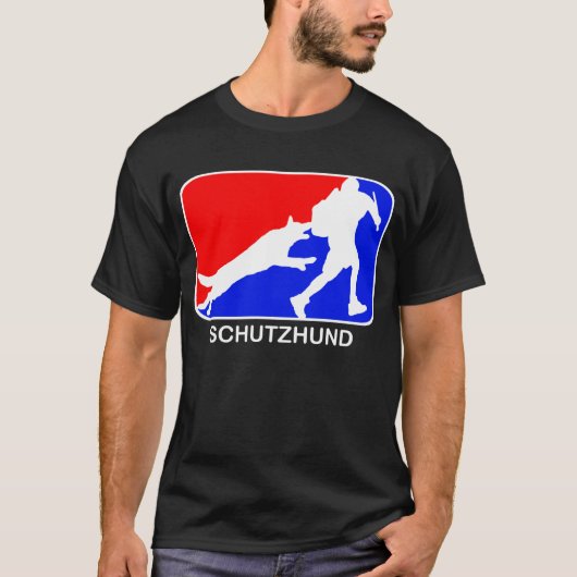 schutzhund red and blue logo dark t shirt (Voorkant)