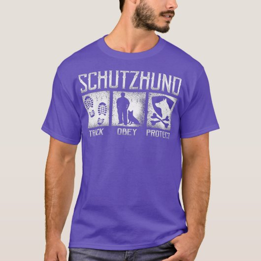 Schutzhund Track Obey Beschermen Hond Handler T-shirt (Voorkant)