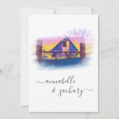 *~* Schuur Amerikaanse vlag AR19 QR RSVP bruiloft Kaart (Voorkant)