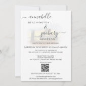 *~* Schuur Amerikaanse vlag QR RSVP AR19 bruiloft  Kaart (Achterkant)